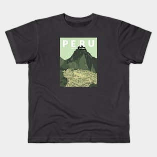 Machu Picchu, Peru Travel Poster Kids T-Shirt